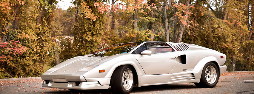 Lamborghini Countach Silver  Facebook Cover