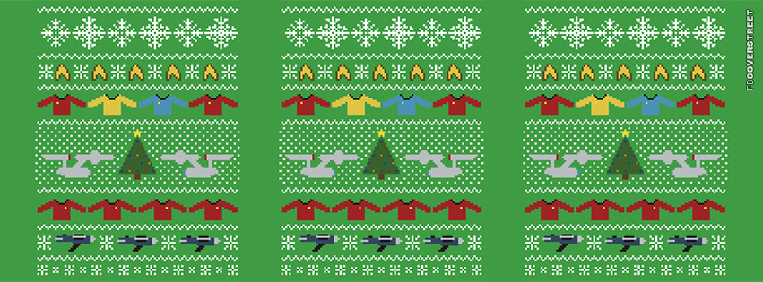 Star Trek Christmas Pattern  Facebook Cover