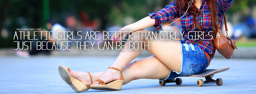 Athletic Girly Girls Quote Facebook Cover