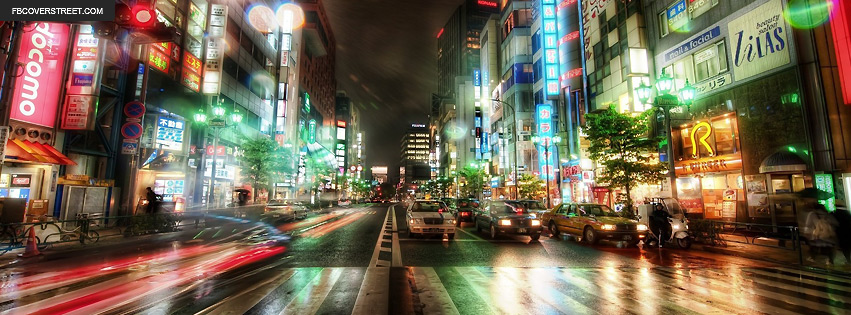 Tokyo Japan Motioned City Light Facebook Cover