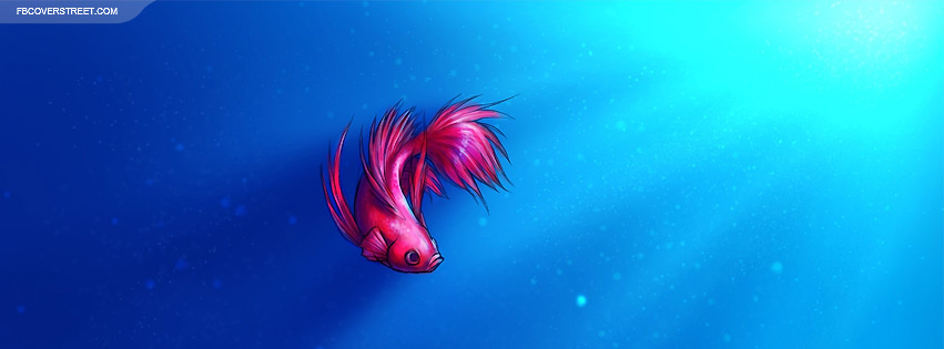 Pink Fish Drawing Facebook Cover