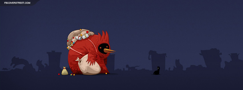 Strange Monster and Scary Cat Wallpaper
