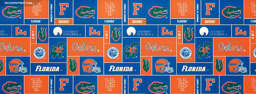 University of Florida Gators Logos Pattern Facebook Cover