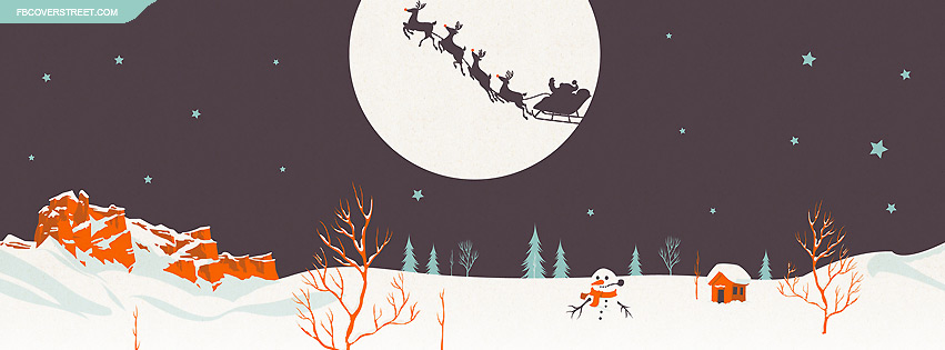 Minimalism Cartoon Flying Santa Claus Winterland Wallpaper