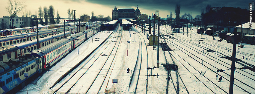 Snowy Train Station  Wallpaper