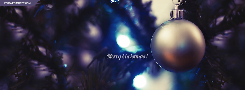 Merry Christmas Silver Ornament Facebook Cover